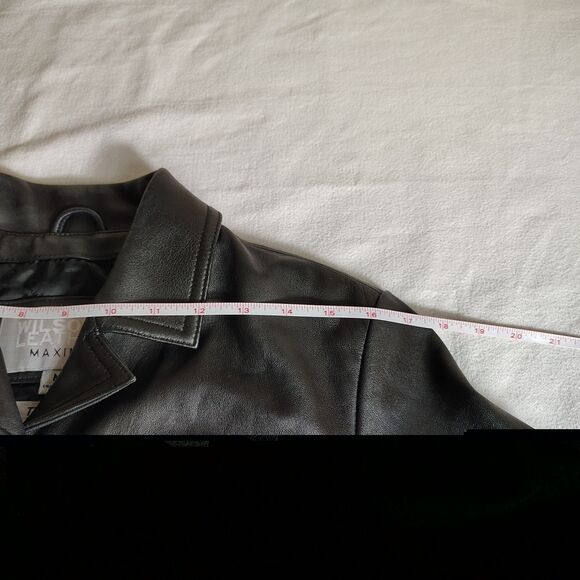 Vtg Maxima Wilson's Womens Black Leather Jacket Medium Button Up Soft 90s Y2K - Picture 14 of 16